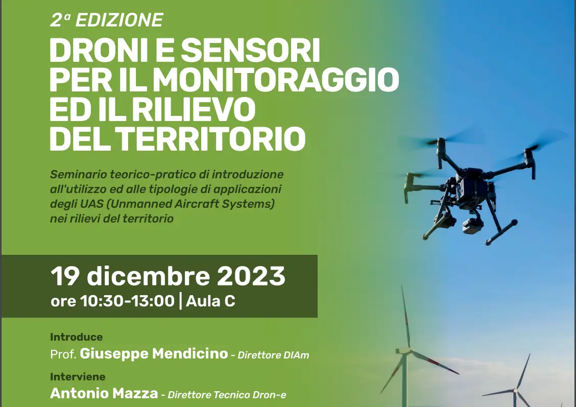 diam II edizione del Seminario Droni e Sensori per il monitoraggio ed il rilievo del territorio